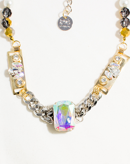 [나인뮤지스 소진 착용]Square Opal Crystal Necklace